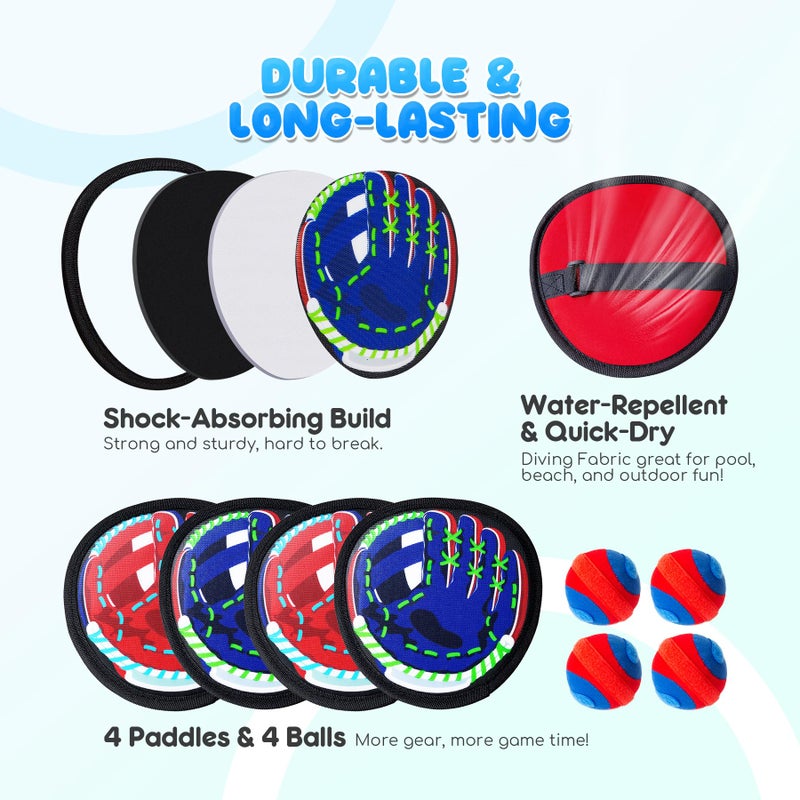 Playzap Toss and Catch Ball Set - Ultra Soft & Safe Toddler Baseball Gloves Designed for Pain-Free - Kids Games Toys Indoor Outdoor - Great for Yard Beach Pool - Gift for Boys Girls 2-4 5-7 8-10 Years - Image 4